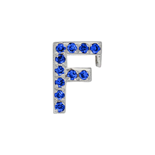 Blue Sapphire + 14k White Gold Letter Charm - Image 6