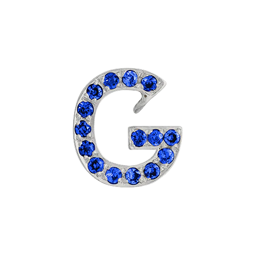 Blue Sapphire + 14k White Gold Letter Charm - Image 7