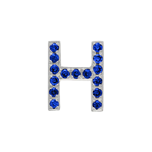 Blue Sapphire + 14k White Gold Letter Charm - Image 8