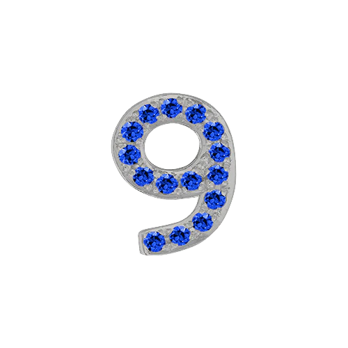 Blue Sapphire + 14k White Gold Number Charm - Image 10