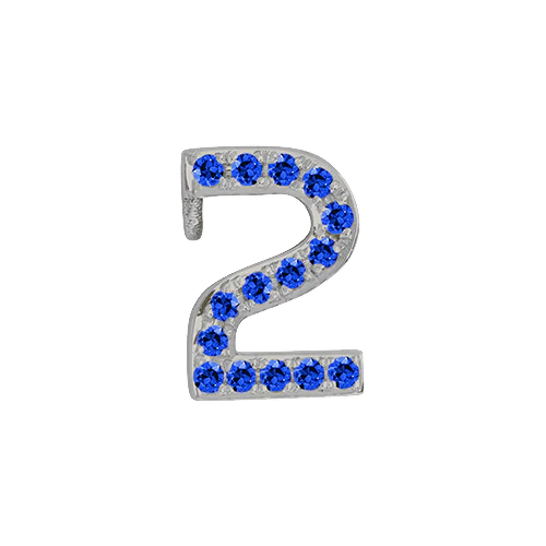 Blue Sapphire + 14k White Gold Number Charm - Image 3