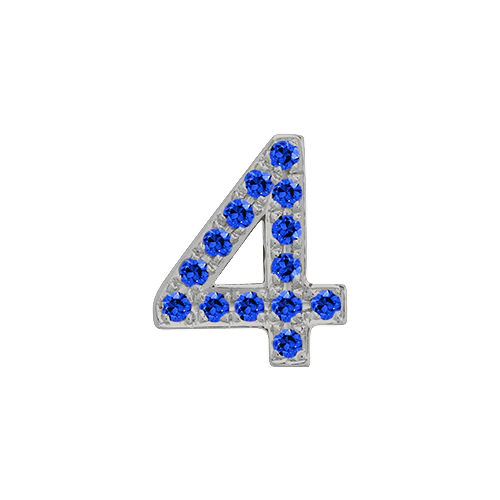 Blue Sapphire + 14k White Gold Number Charm - Image 5