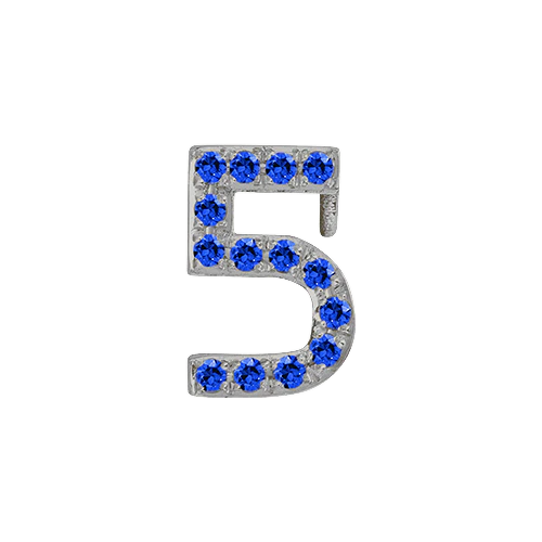 Blue Sapphire + 14k White Gold Number Charm - Image 6
