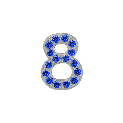 Blue Sapphire + 14k White Gold Number Charm - Image 9