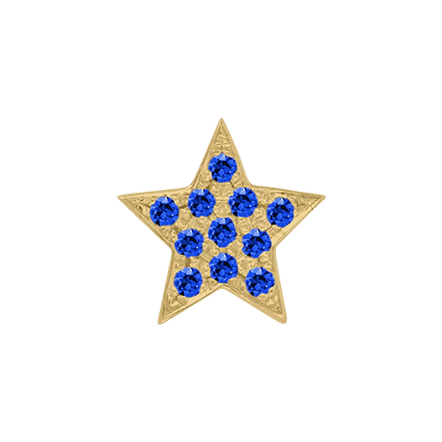Blue Sapphire + 14k Yellow Gold Emoji Charm - Image 2