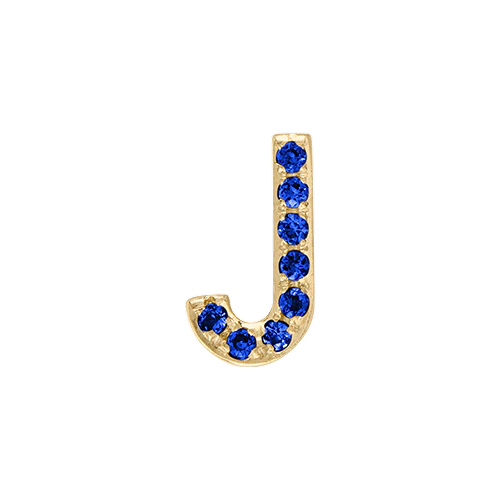Blue Sapphire + 14k Yellow Gold Letter Charm - Image 10