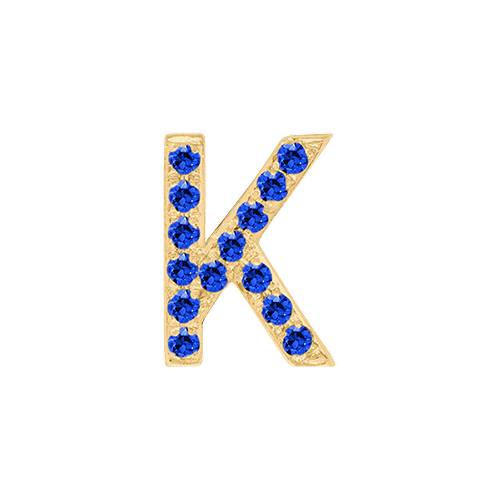 Blue Sapphire + 14k Yellow Gold Letter Charm - Image 11