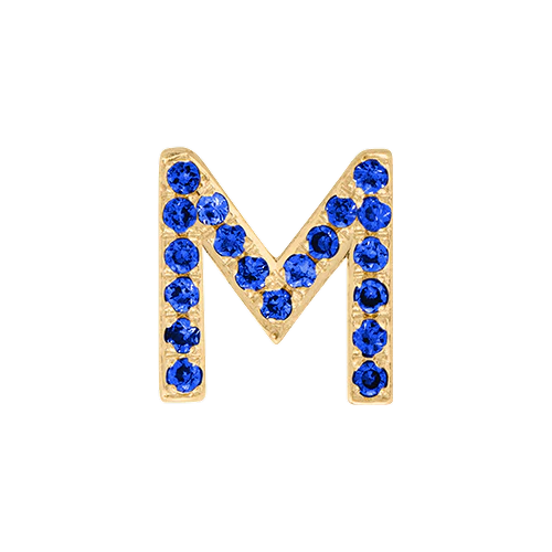 Blue Sapphire + 14k Yellow Gold Letter Charm - Image 13