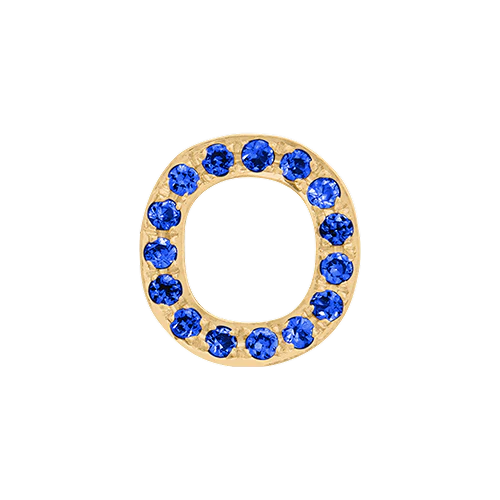 Blue Sapphire + 14k Yellow Gold Letter Charm - Image 15
