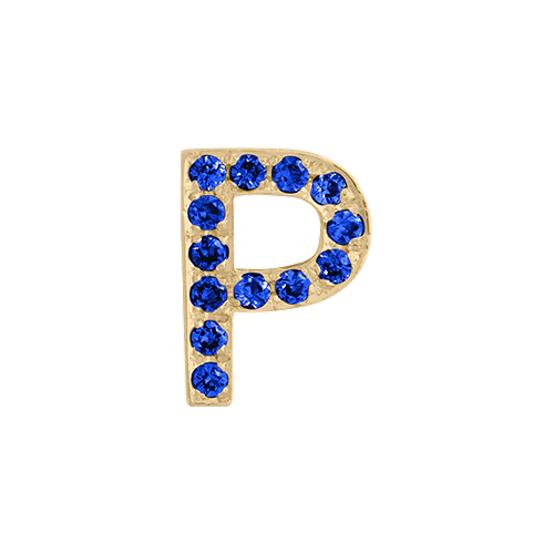 Blue Sapphire + 14k Yellow Gold Letter Charm - Image 16