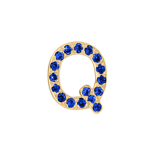 Blue Sapphire + 14k Yellow Gold Letter Charm - Image 17