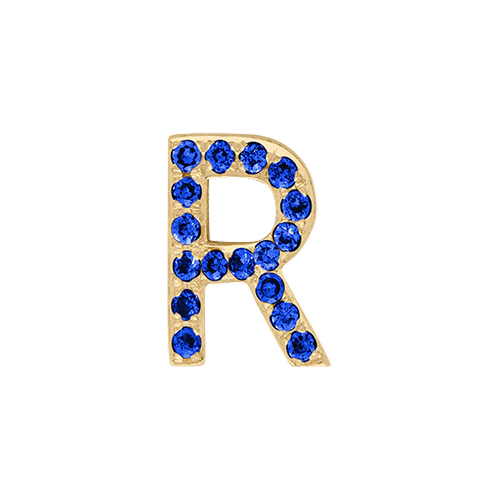 Blue Sapphire + 14k Yellow Gold Letter Charm - Image 18