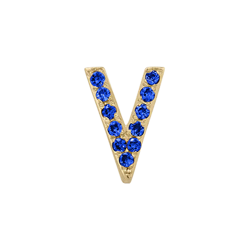 Blue Sapphire + 14k Yellow Gold Letter Charm - Image 22