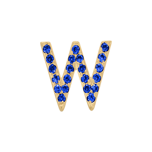 Blue Sapphire + 14k Yellow Gold Letter Charm - Image 23