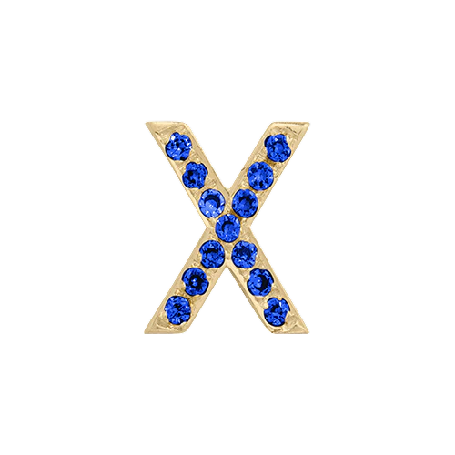 Blue Sapphire + 14k Yellow Gold Letter Charm - Image 24