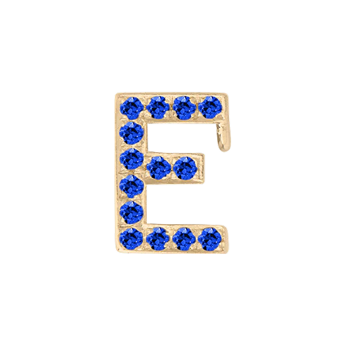 Blue Sapphire + 14k Yellow Gold Letter Charm - Image 5