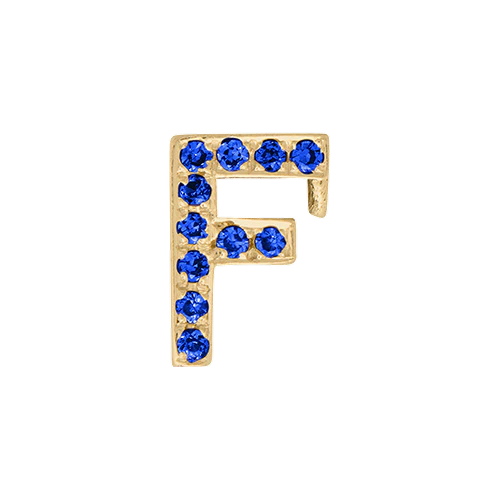Blue Sapphire + 14k Yellow Gold Letter Charm - Image 6