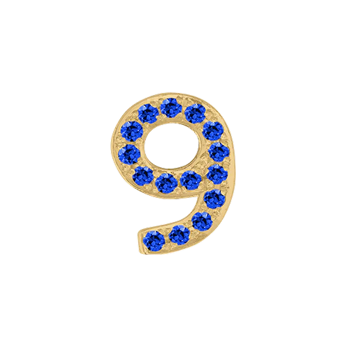 Blue Sapphire + 14k Yellow Gold Number Charm - Image 10