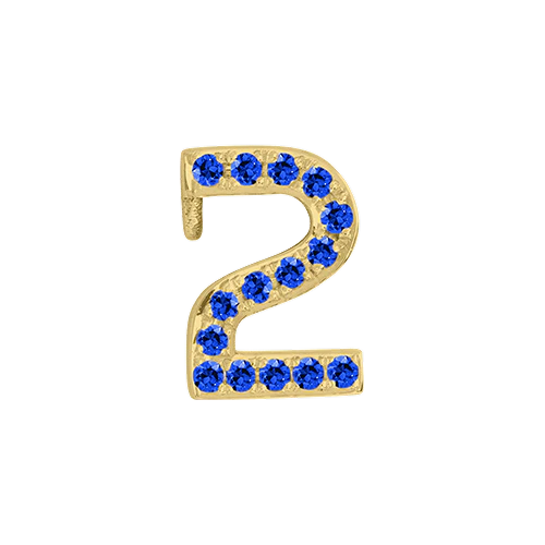 Blue Sapphire + 14k Yellow Gold Number Charm - Image 3