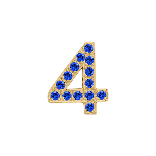 Blue Sapphire + 14k Yellow Gold Number Charm - Image 5