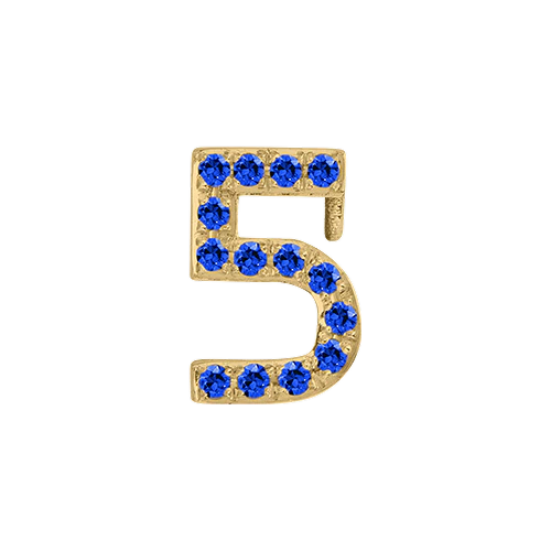 Blue Sapphire + 14k Yellow Gold Number Charm - Image 6