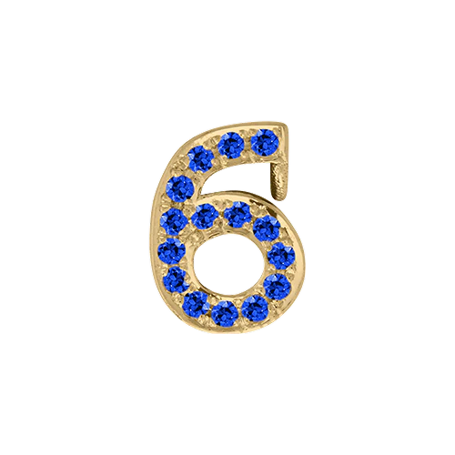 Blue Sapphire + 14k Yellow Gold Number Charm - Image 7