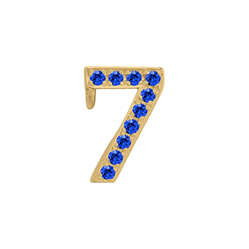 Blue Sapphire + 14k Yellow Gold Number Charm - Image 8
