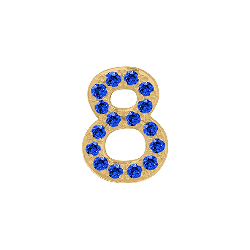 Blue Sapphire + 14k Yellow Gold Number Charm - Image 9