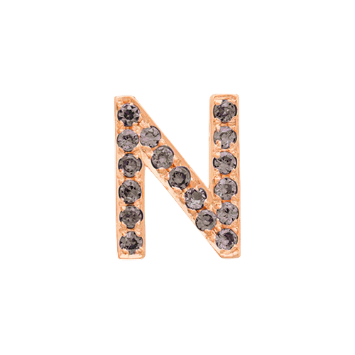 Brown Diamond + 14k Rose Gold Letter Charm - Image 14