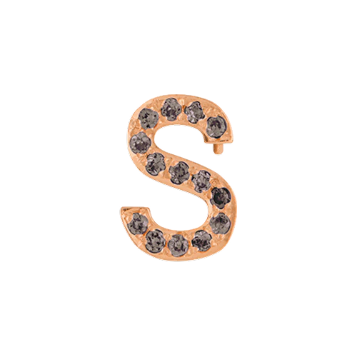Brown Diamond + 14k Rose Gold Letter Charm - Image 19