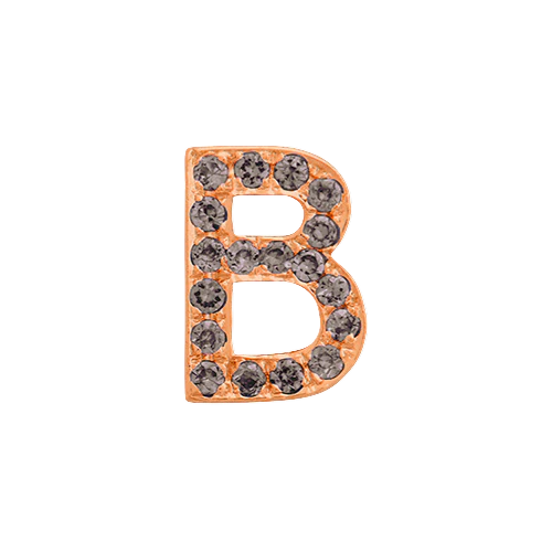 Brown Diamond + 14k Rose Gold Letter Charm - Image 2