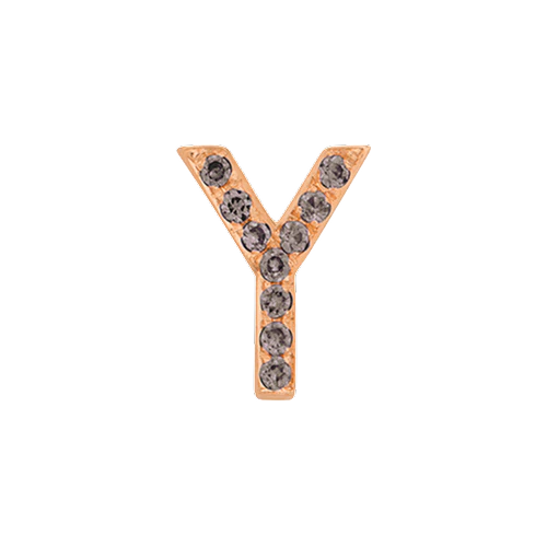Brown Diamond + 14k Rose Gold Letter Charm - Image 25