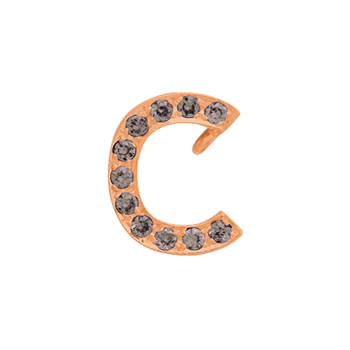 Brown Diamond + 14k Rose Gold Letter Charm - Image 3