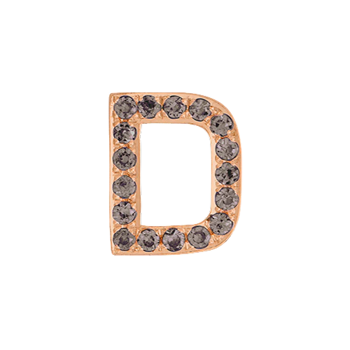 Brown Diamond + 14k Rose Gold Letter Charm - Image 4