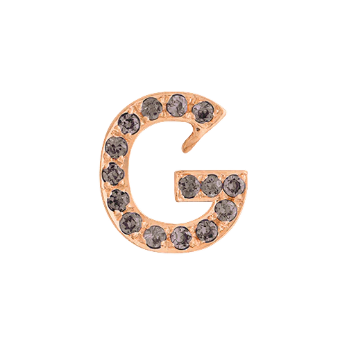 Brown Diamond + 14k Rose Gold Letter Charm - Image 7