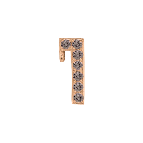 Brown Diamond + 14k Rose Gold Number Charm - Image 2