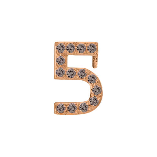 Brown Diamond + 14k Rose Gold Number Charm - Image 6