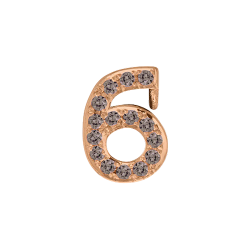 Brown Diamond + 14k Rose Gold Number Charm - Image 7