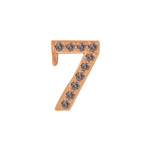 Brown Diamond + 14k Rose Gold Number Charm - Image 8