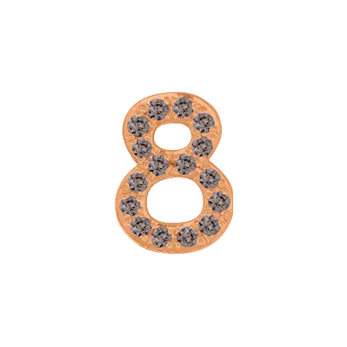 Brown Diamond + 14k Rose Gold Number Charm - Image 9