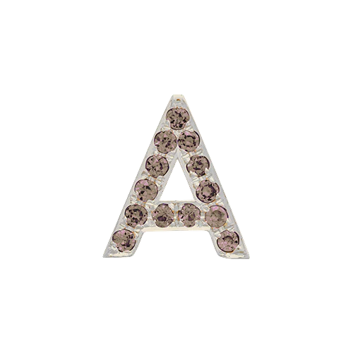 Brown Diamond + 14k White Gold Letter Charm