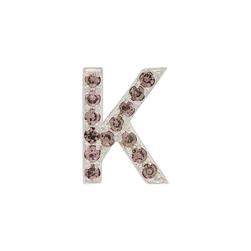 Brown Diamond + 14k White Gold Letter Charm - Image 11