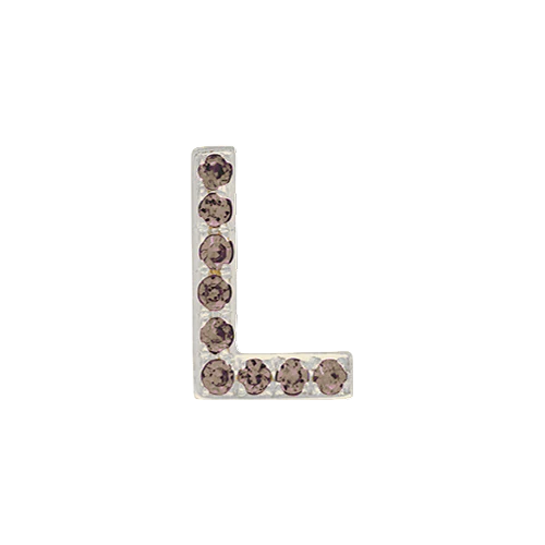 Brown Diamond + 14k White Gold Letter Charm - Image 12