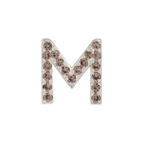 Brown Diamond + 14k White Gold Letter Charm - Image 13
