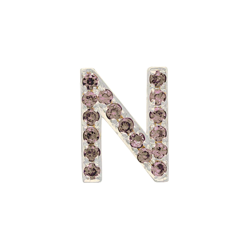 Brown Diamond + 14k White Gold Letter Charm - Image 14