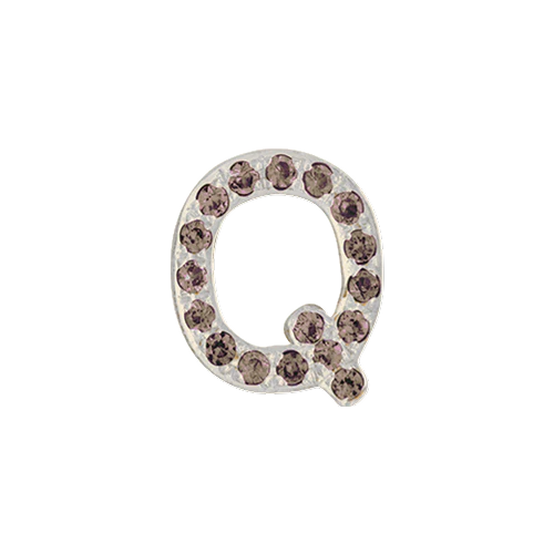Brown Diamond + 14k White Gold Letter Charm - Image 17