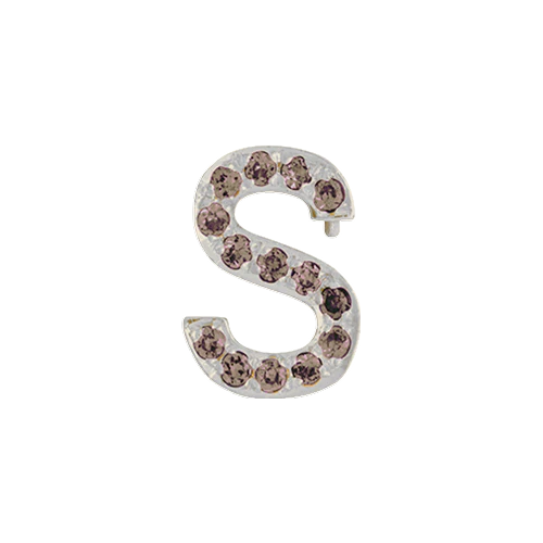 Brown Diamond + 14k White Gold Letter Charm - Image 19