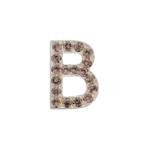Brown Diamond + 14k White Gold Letter Charm - Image 2