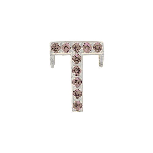 Brown Diamond + 14k White Gold Letter Charm - Image 20