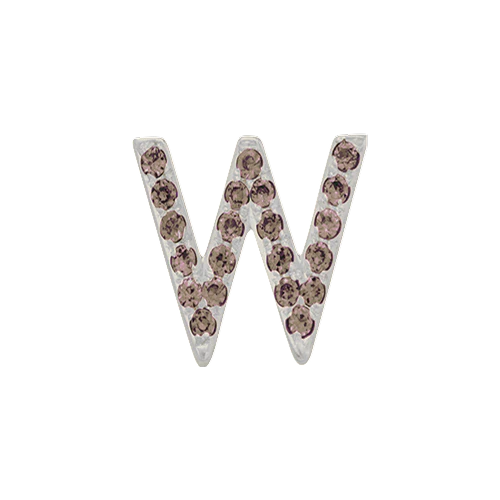 Brown Diamond + 14k White Gold Letter Charm - Image 23